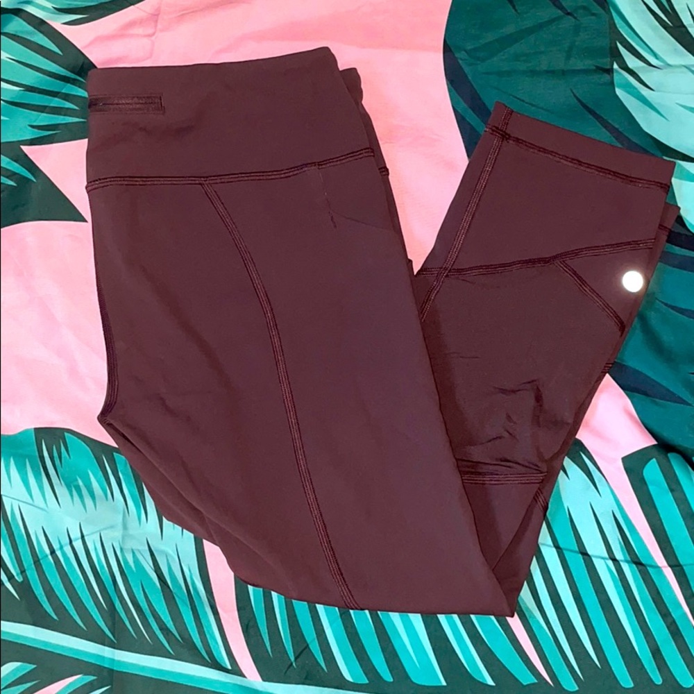 Capri lululemon cherry plum color leggings
